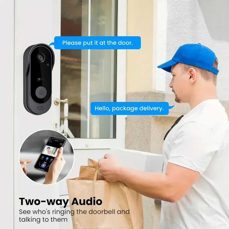 Smart WiFi Doorbell Camera – HD Night Vision & 2-Way Audio